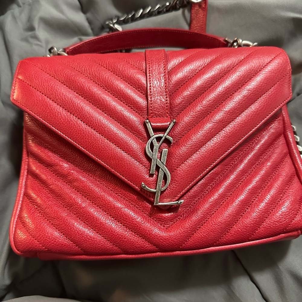 Yves Saint Laurent Red Quilted Leather Women's Bag